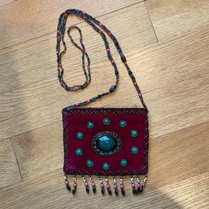 Silk Velvet Shoulder Pocketbook
